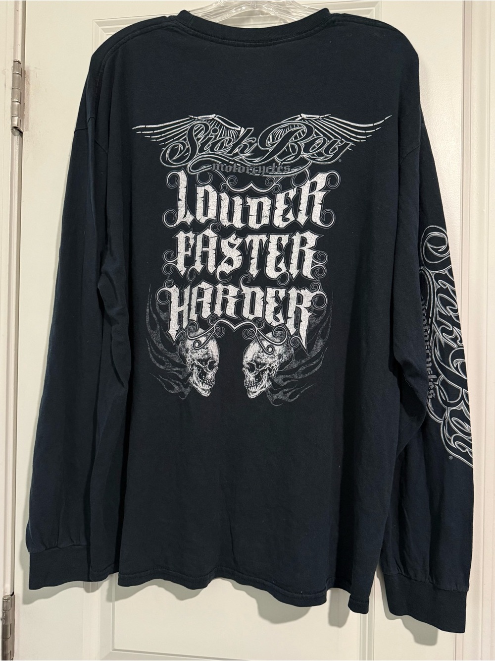 Y2K sick boy motorcycles long sleeve graphic shirt